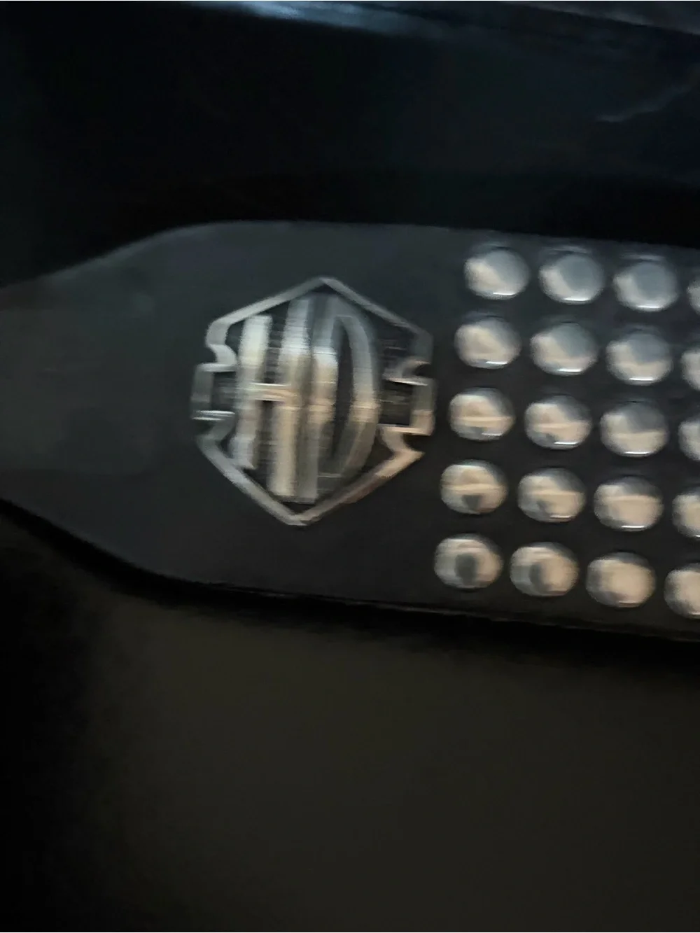 Harley-Davidson Black Leather Studded Dog Collar with Shield Emblem